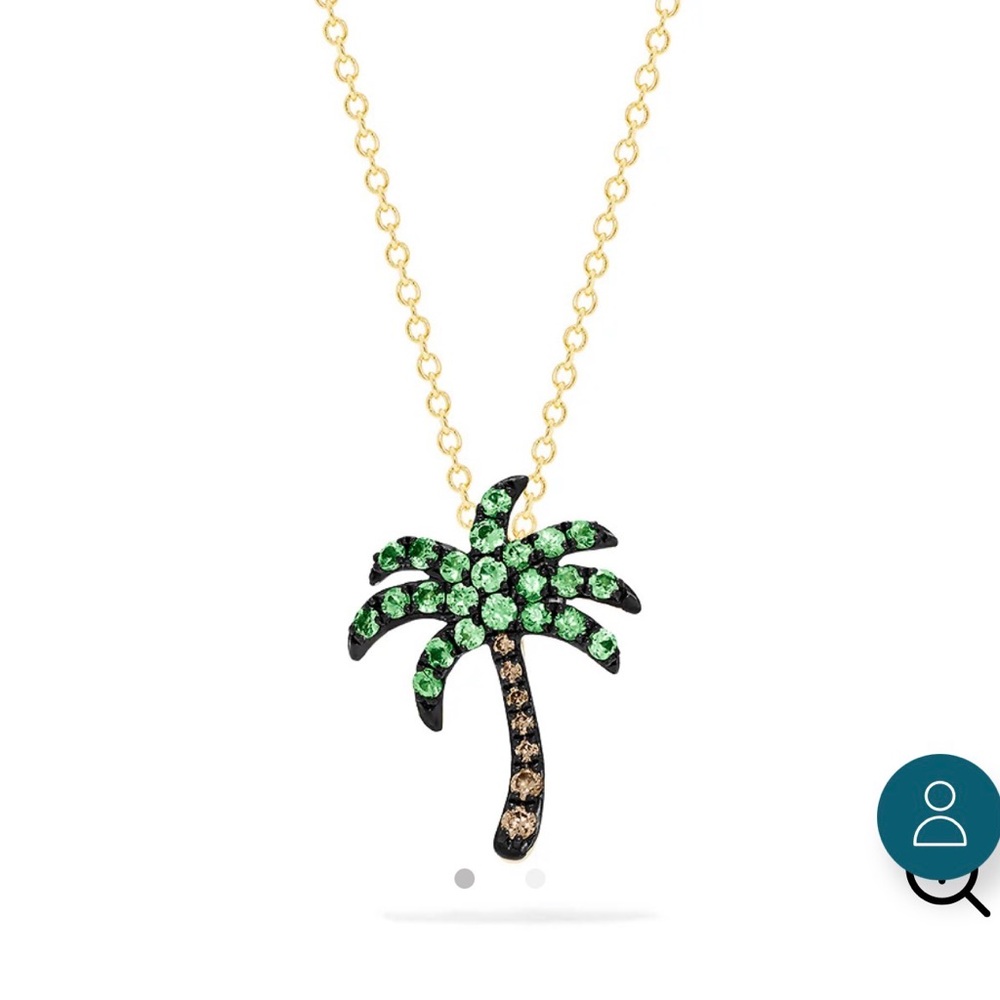 Effy Novelty 14K Gold Tsavorite & Diamond Palm Tree Pendant, 0.54 TCW